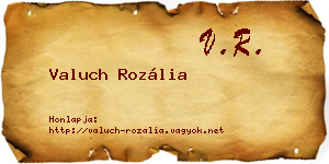 Valuch Rozália névjegykártya